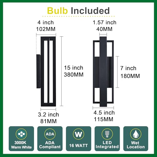 Double Square Frame Outdoor LED Wall Light