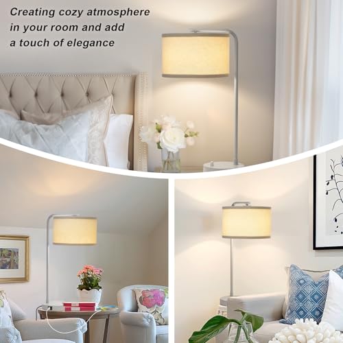 25" Tall Table Lamp with USB C+A Ports