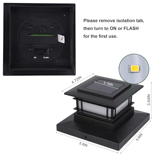 8 Pack Solar Post Cap Lights Outdoor with Flickering Flame Light (8 Count)