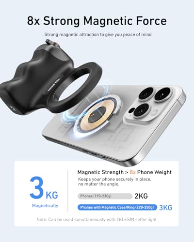 Fun Shot Magnetic Phone Camera Grip with Magnetic Selfie Light Kit (2 Count)