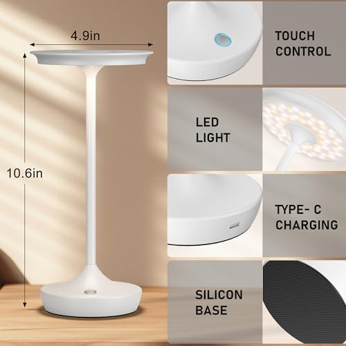 LED Rechargeable Cordless Outdoor 6000mAh Battery Table Lamp 2 (2 Count)