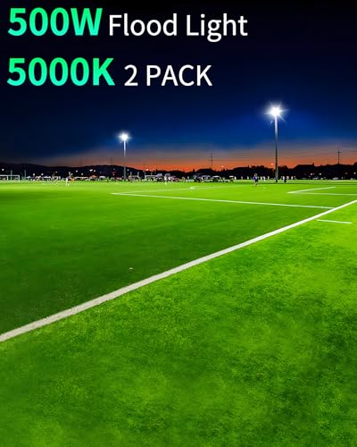 60000LM 500W LED Flood Light Outdoor Plug in (2 Count)