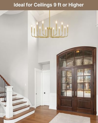 12 Light Gold Chandelier
