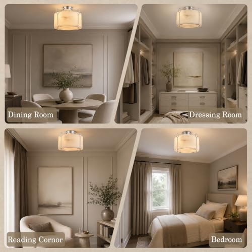 Silver Flush Mount Ceiling Light