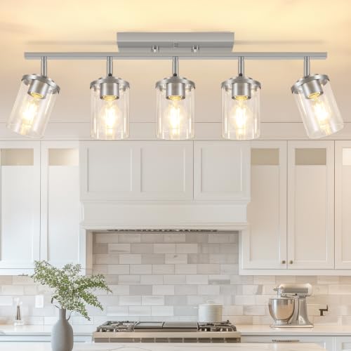 5 Lights Brushed Nickel Track Ceiling Light Fixtures