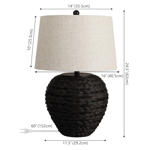 Alaro Table Lamp Woven Water Hyacinth Basket 24.5"