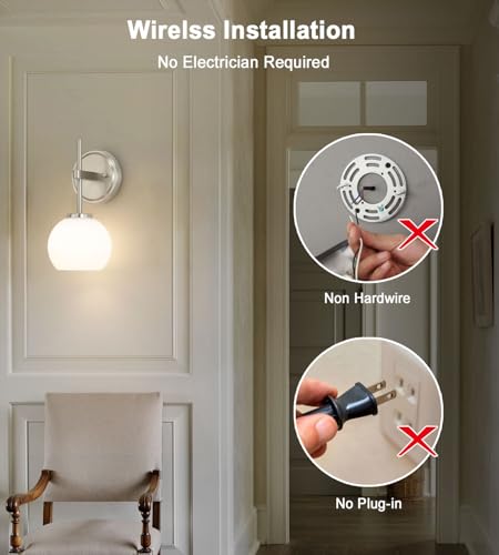Brushed Nickel Battery Operated Wall Sconce Set of 2 (2 Count)