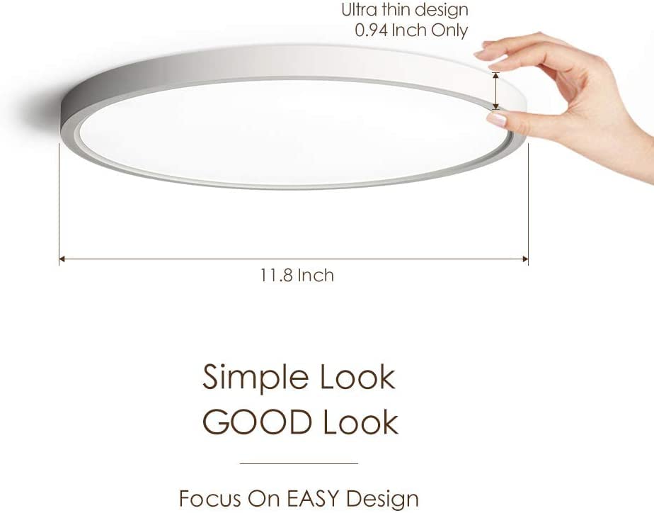 4 Pack 12 Inch LED Flush Mount Ceiling Light Fixture (4 Count)