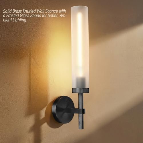 Bblack Knurled Wall Sconce 20"