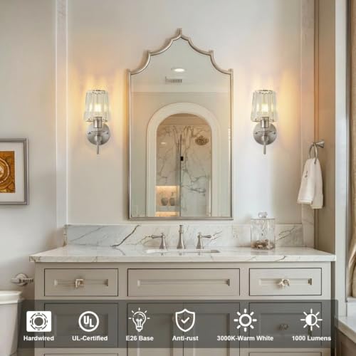 Hardwired Crystal Wall Sconces Set of 2 (2 Count)