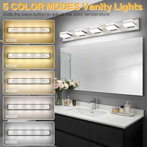 Brushed Nickel Vanity Lights for Bathroom
