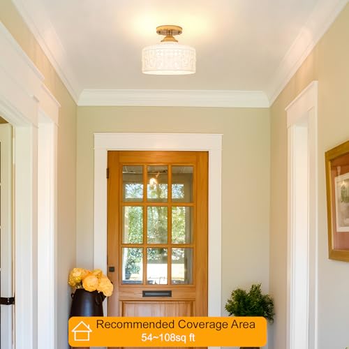 Artistic Gold Handcrafted Semi Flush Mount Ceiling Light