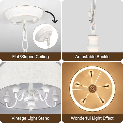 5 Light Drum Chandelier for Dining Room