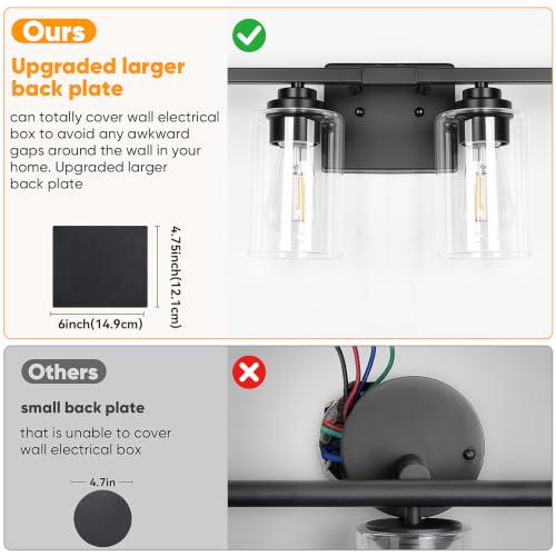 Black 4 Lights Bathroom Light Fixtures Over Mirror 27 Inches