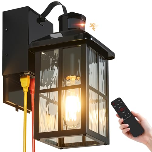 Porch Lights with GFCI Outlet with Remote
