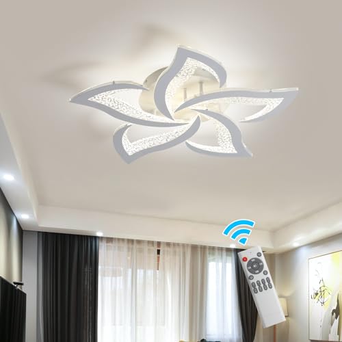 23" Modern Dimmable Flower LED Ceiling Light with Remote