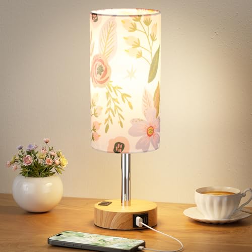 Floral Bedside Lamp for Bedroom