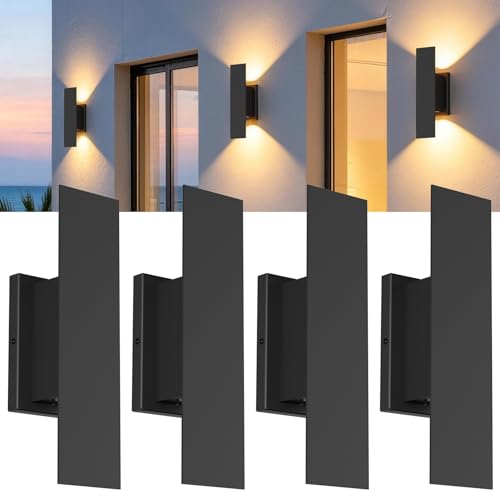 4 Packs LED Up Down Black Wall Light (4 Count)