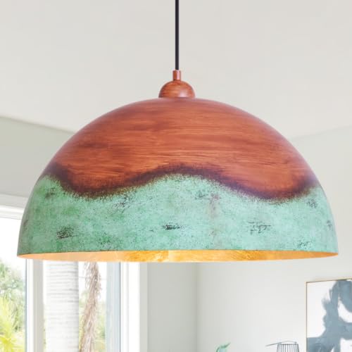 19.7" Large Dome Pendant Light Fixture Gold Leaf Interior Chandelier
