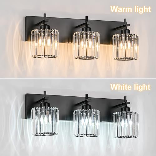 Black Crystal Bathroom Vanity Lights