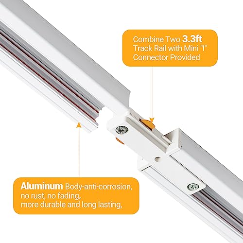 12 Light LED Track Lighting Kit with 13FT H Type Track Rail