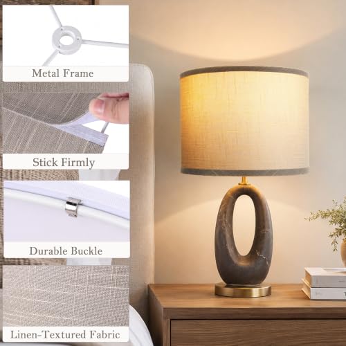 Drum Lampshades Set of 2 (Grey / 13inx13inx10in)