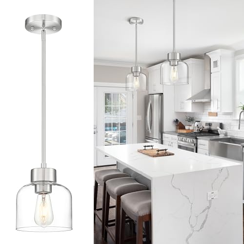 7" Brushed Nickel Pendant Lights Kitchen Island
