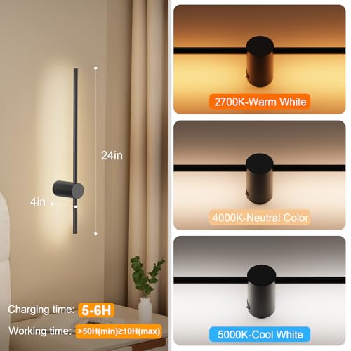 24 Inch Battery Operated Wall Sconce Set of 2 (2 Count)