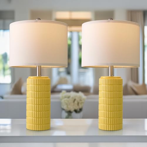 23" Yellow Table Lamps Set of 2 (2 Count)