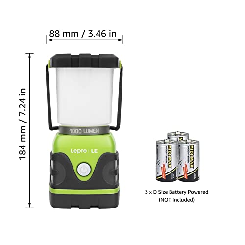 1000LM Battery Powered LED Camping Lantern with 4 Light Modes (2 Count)