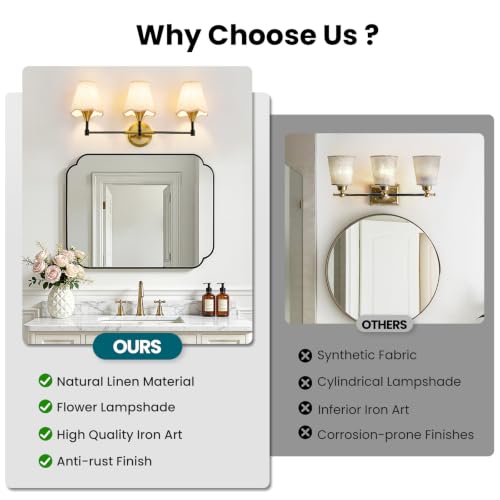 Black Gold Bathroom Vanity Light (Black Gold / 3 LIGHT)