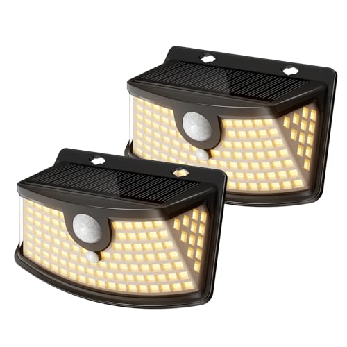 Solar Motion Sensor Lights Outdoor 120 LEDs (2 Count)