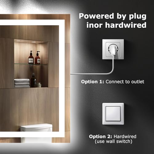36"X32" LED Bathroom Mirror with Lights
