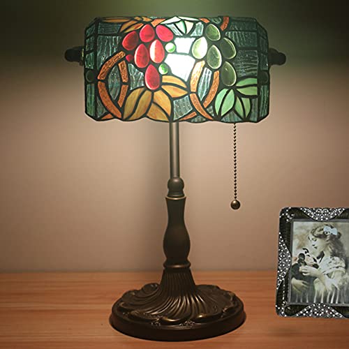 Tiffany Style Bankers Table Lamp Stained Glass Piano Desk Lamp Vintage Bedroom Bedside Lamp for Study