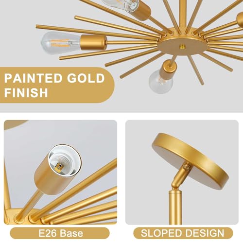 Gold Semi Flush Mount Ceiling Light