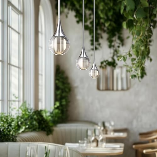 Chrome Silver Pendant Lights Kitchen Island (2 Count)