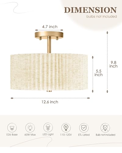 Gold Semi Flush Mount Ceiling Lights