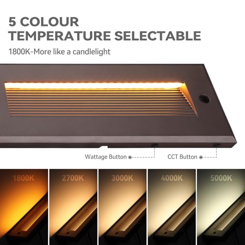 6-Pack 5W/4W/3W Dimmable 9 Inch 5CCT Low Voltage LED Step Lights (6 Count)
