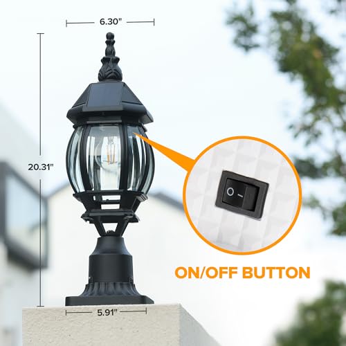 Solar Post Light With Pier Mount Base