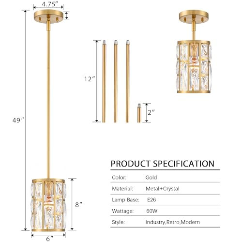 Modern Crystal Pendant Light Fixture 2