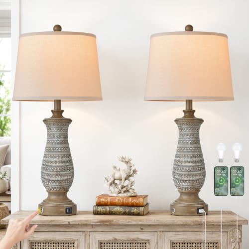 28.5" Farmhouse Table Lamps Set of 2 (2 Count)
