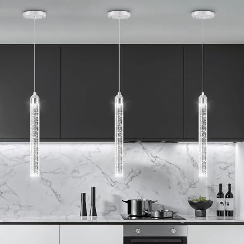 1 Light Modern Crystal Pendant Lighting LED Dimmable Pendant Light Kitchen Island Dining Room