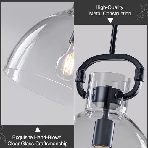 9.8'' Glass Pendant Lights Kitchen Island