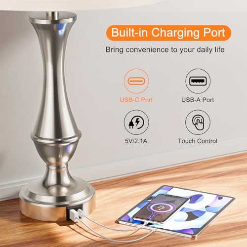 Touch Lamps for Nightstand (2 Count)