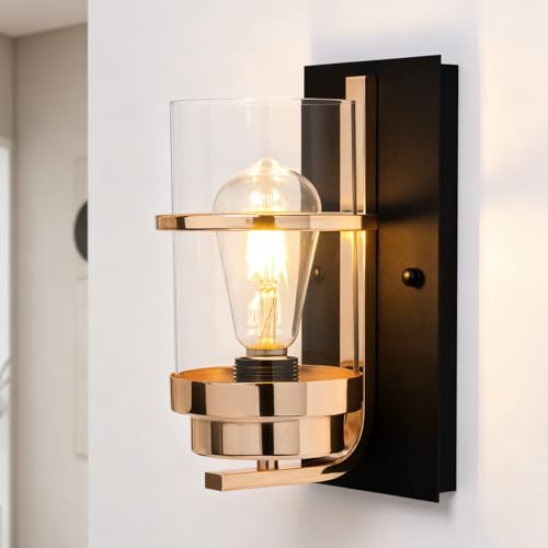 Rose Gold and Black Wall Sconce