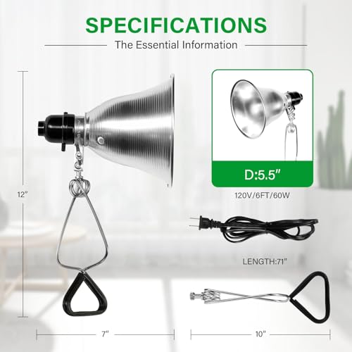 2 Pack Clamp Lamp Light with 5.5 Inch Aluminum Reflector up to 60 Watt E26 (2 Count)