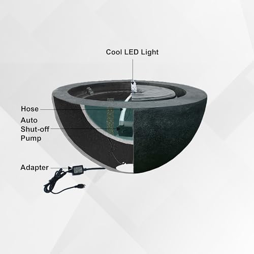 9.65" H Round Sphere Water Fountain Indoor