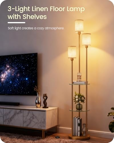 Floor Lamp with Shelves