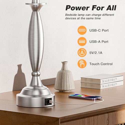 Bedroom Lamps for Nightstand (2 Count)