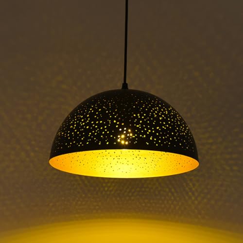 Hanging Ceiling Light Fixture 11.8" Black Pendant Light Stairwell
